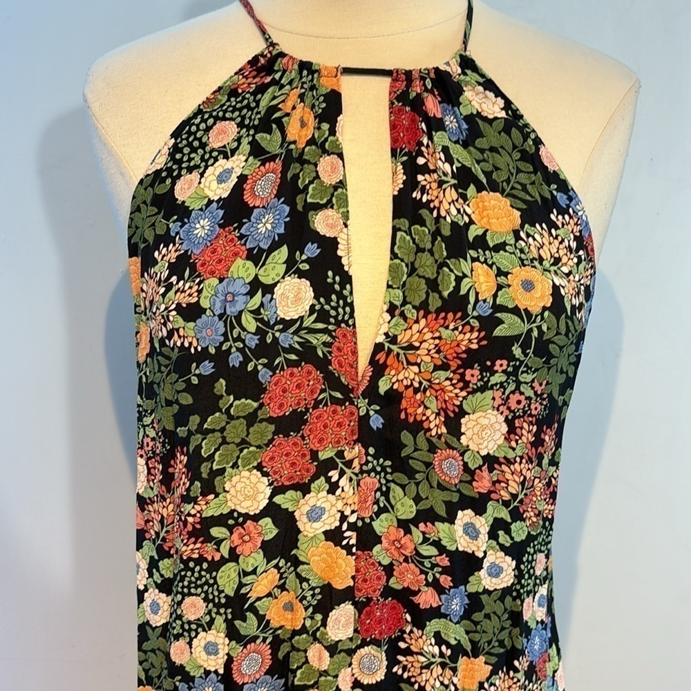 Zara floral skinny strap flowy dress size large - Picture 3 of 9